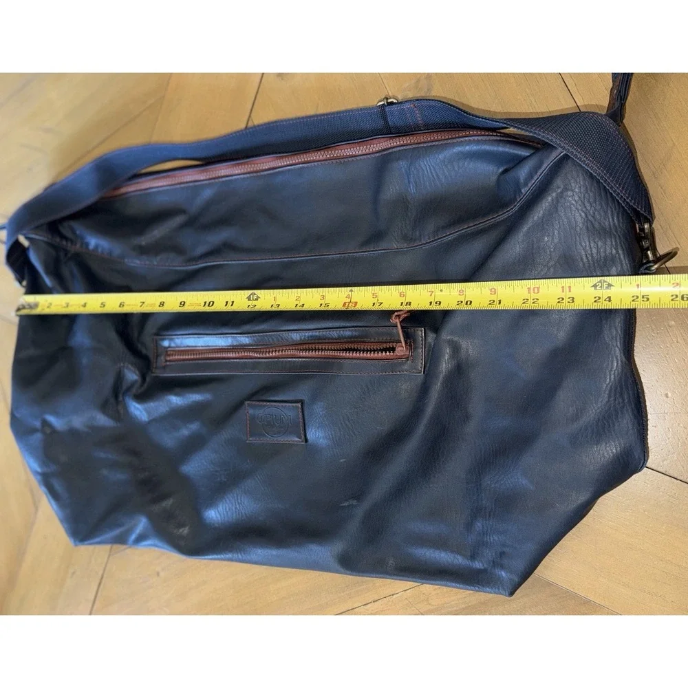 Mens Vintage Opium YSL Yves Saint Laurent Navy Blue Leather Duffle Bag